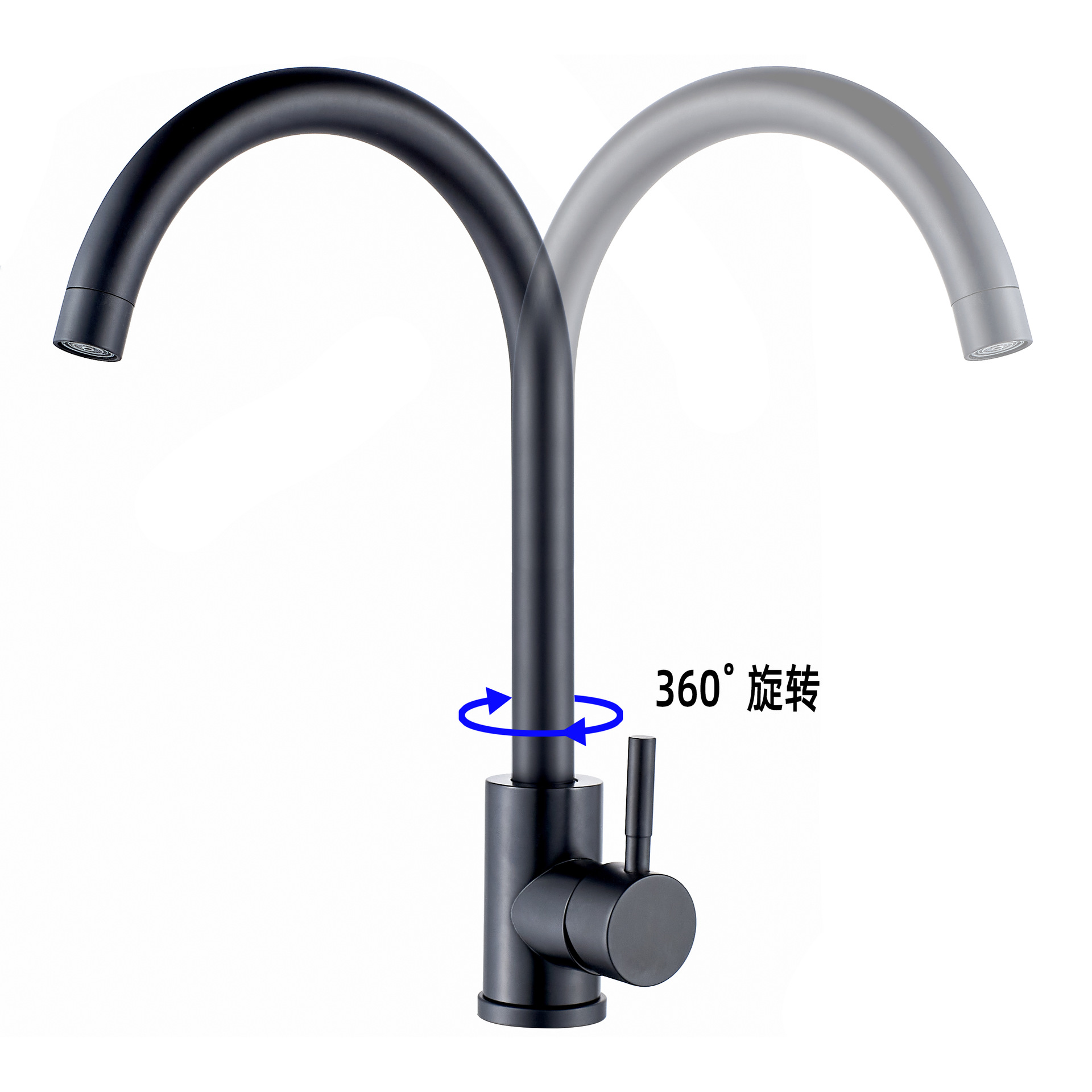 Factory direct supply of 304 stainless steel three-way kitchen faucet, cold and hot mixed kitchen faucet Specification drawing