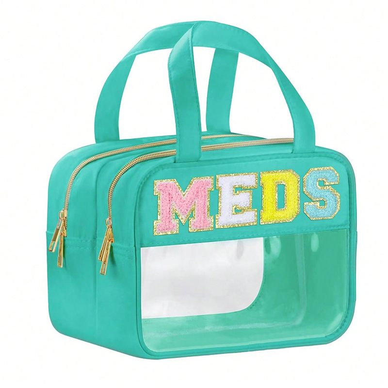 Amazon Cross-border letter cosmetic bag, PVC large-capacity storage bag, multi-functional hand-held portable toiletry bag details Picture
