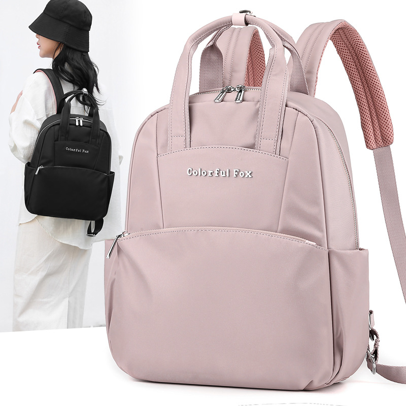 Colorful Fox's new large-capacity backpack for women's outdoor casual travel and water-resistant schoolbag full figure