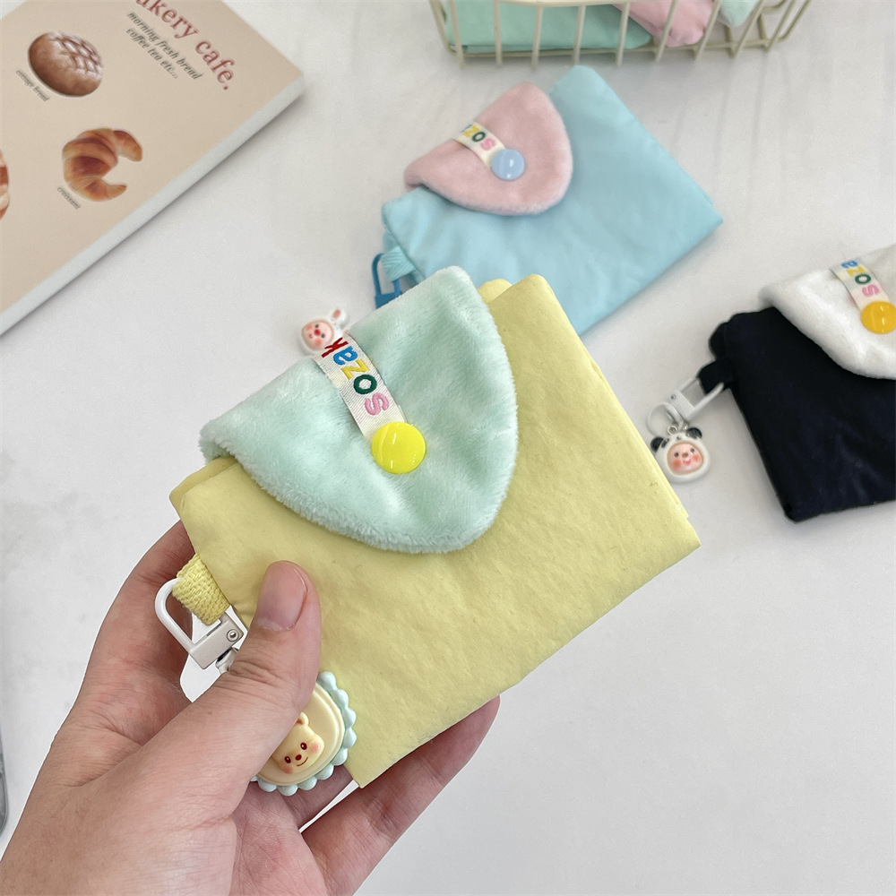 52161 Cute and sweet Card case, student push-button coin purse, pendant, small wallet, multi-functional ID card case Specification drawing