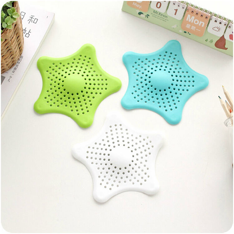 Creative five-pointed star kitchen sink anti-clogging bathroom filter screen Starfish silicone floor drain made of TPR material full figure