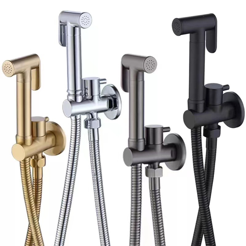 Zhuoding Cross-border all-copper Angle valve with spray gun single cold sink toilet set for hotel engineering bathroom flushing full figure