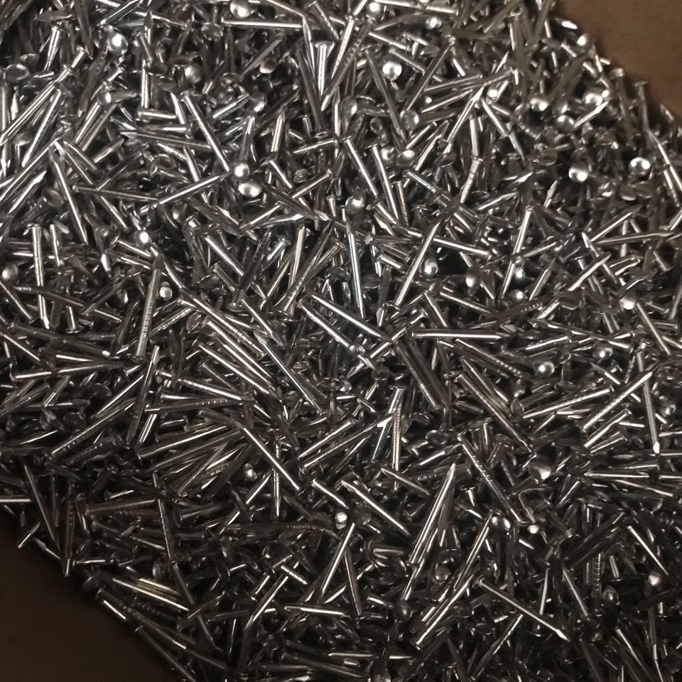 One-jin price small iron nail nickel-plated round head small nail line drawing wound wire wooden box craft product nail craft iron nail silver Item Picture