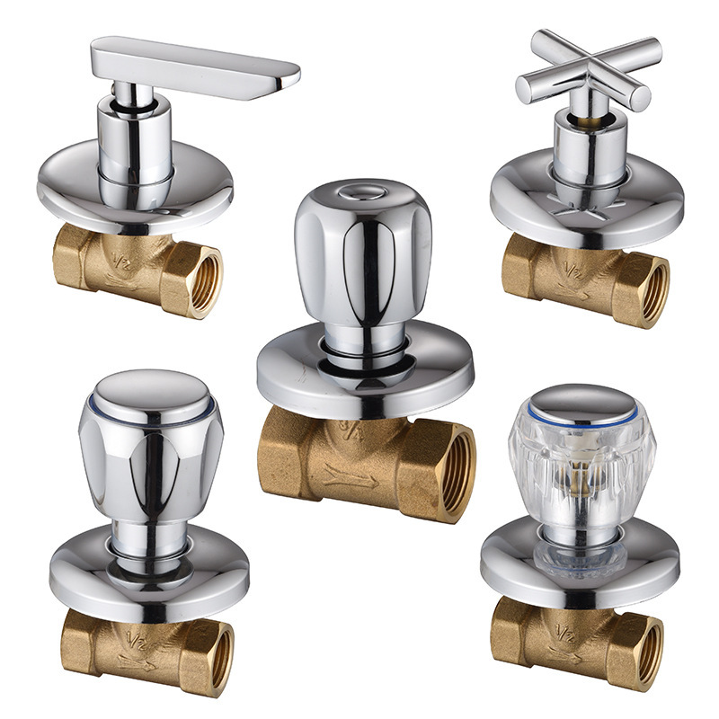 Cross-border foreign trade brass 4-inch concealed valve wall-mounted switch, school bathroom bathhouse shower head valve, solar water supply valve full figure