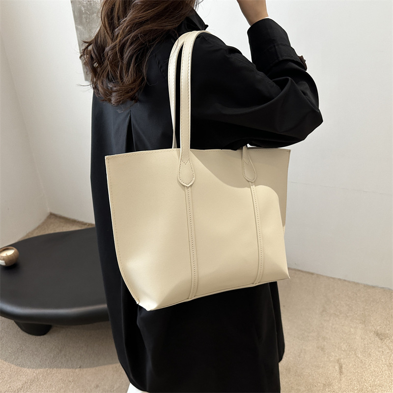 Winter handbag for women 2024 New Korean style, trendy and simple, large-capacity soft leather tote bag, fashionable and patchwork single-shoulder bag Specification drawing
