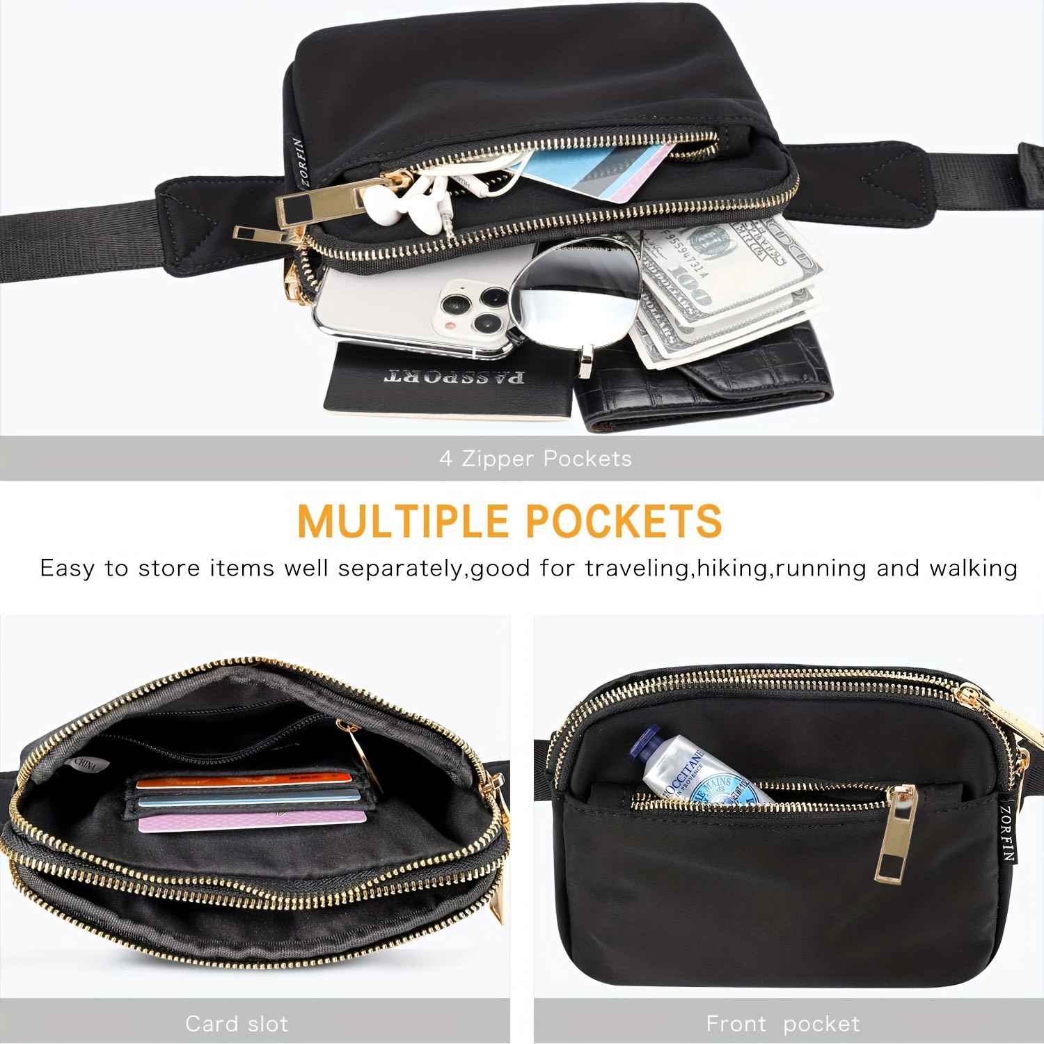 Cross-border bestsellers: multi-pocket nylon waterproof chest bag, crossbody bag, outdoor sports and running crossbody men's and women's waist bags Application Scenario