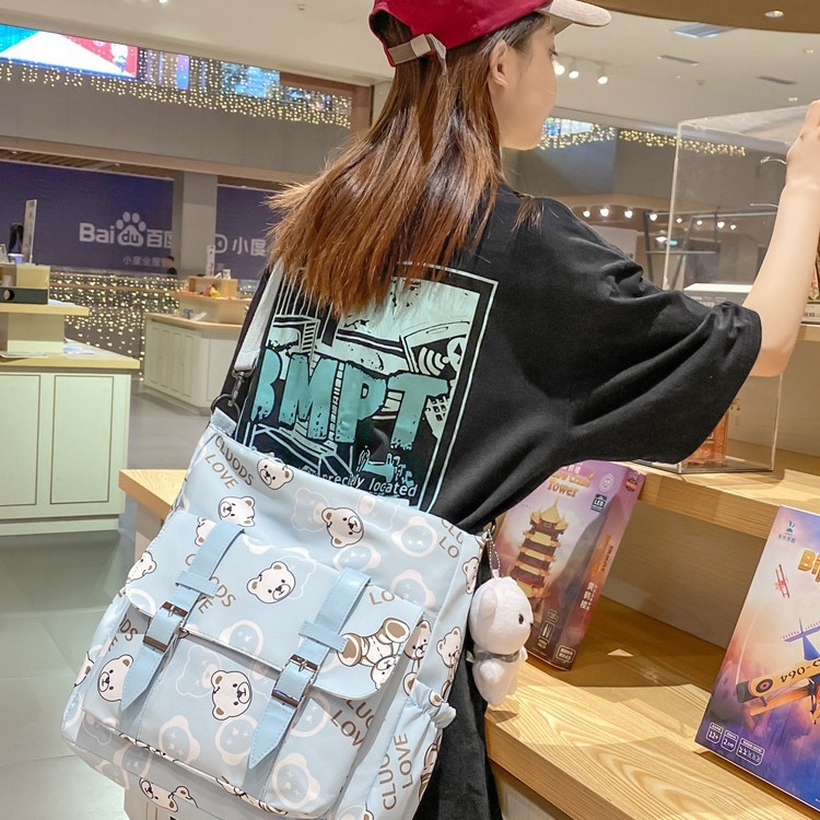 Student tutoring bag 2024 New style, fresh and cartoonish, cute single-shoulder bag, casual large-capacity crossbody bag for women wholesale Application Scenario