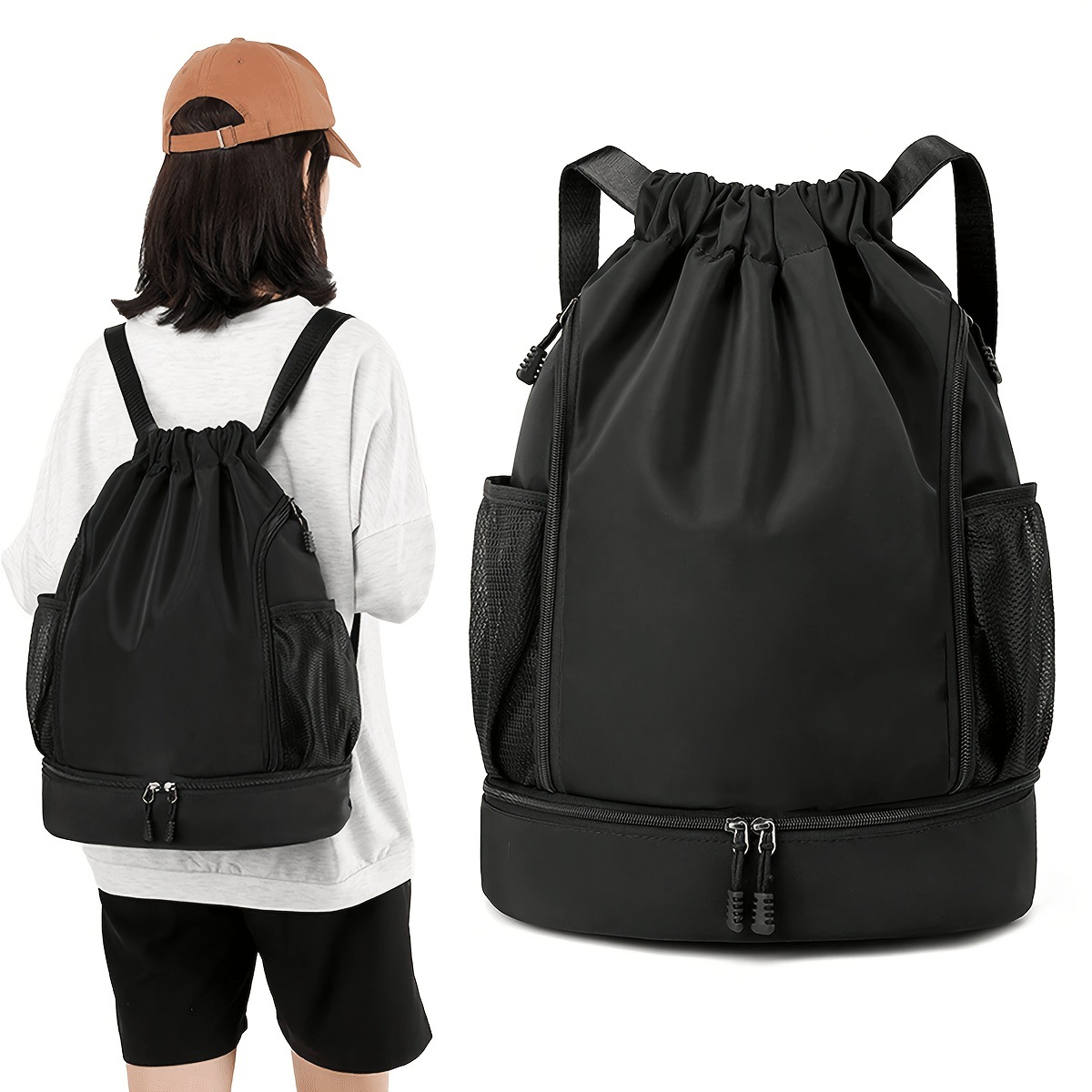 Cross-border bestsellers of basketball bags, Amazon's large-capacity fitness swimming bag, drawstring football, drawstring shoulder sports backpack full figure