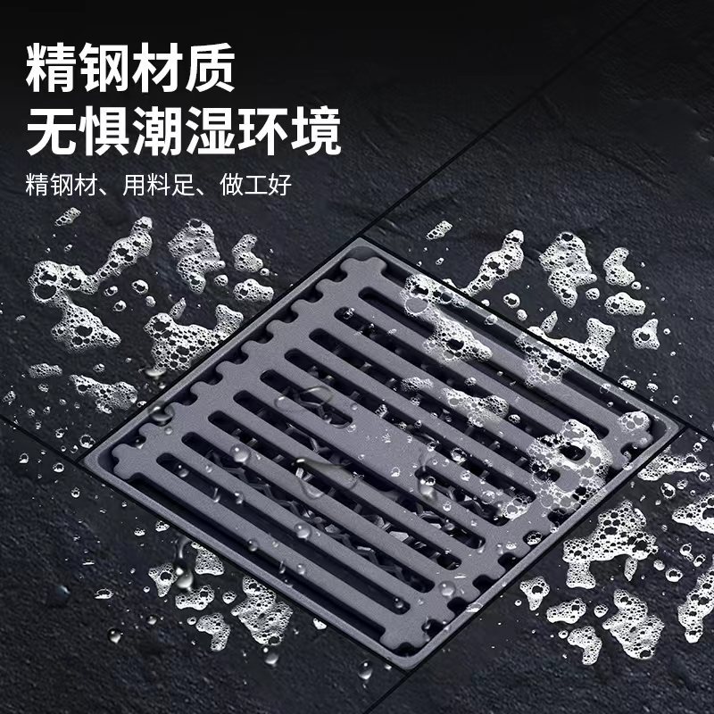 304 stainless steel anti-odor invisible floor drain gun, grey all-copper floor drain core, suitable for both bathroom, shower room and washing machine details Picture