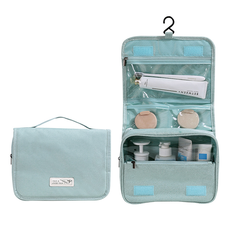Wabi-sabi style visible hook toiletry bag, matte sun-washing travel toiletry bag, makeup bag, large capacity, high-end feel Specification drawing