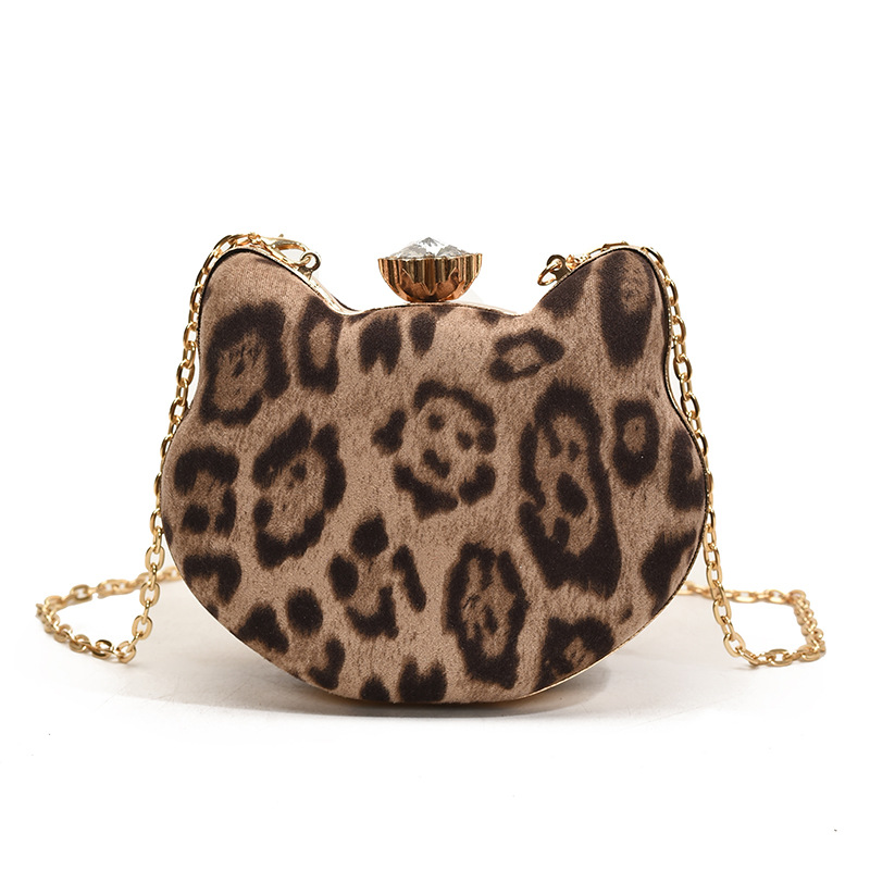 Winter Trend 2024 New Korean-style stylish and fashionable leopard print individual women's chain lock crossbody single-shoulder bag Item Picture