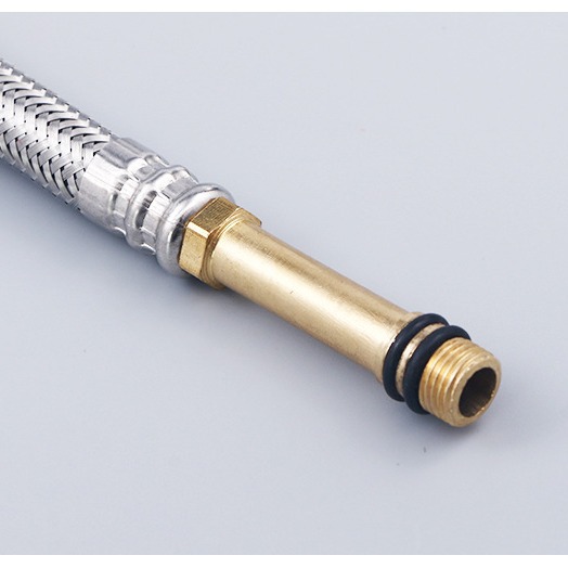 304 stainless steel wire braided cold and hot water faucet inlet pipe, copper single-end rod kitchen metal flexible hose corrugated pipe full figure