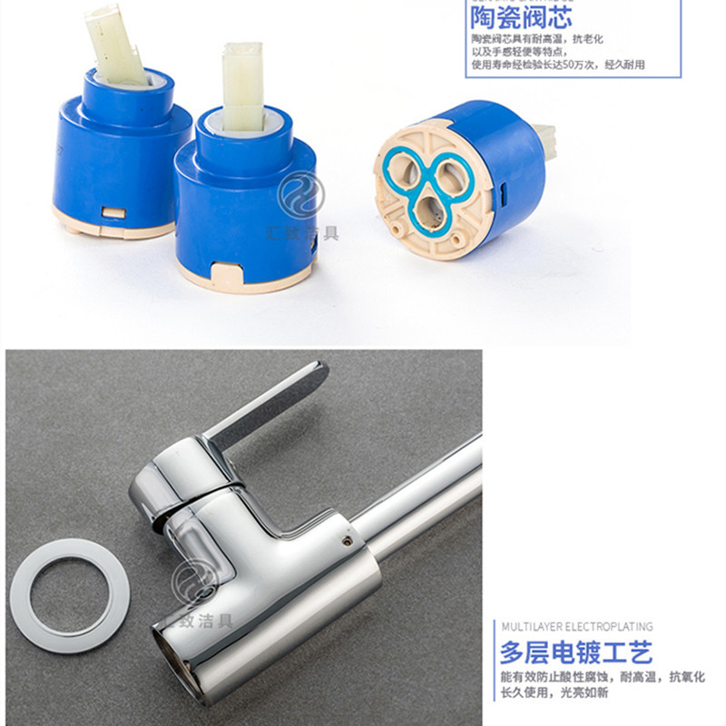 Manufacturer's large elbow pipe kitchen faucet, all-copper cold and hot water household rotatable sink sink sink sink faucet Application Scenario