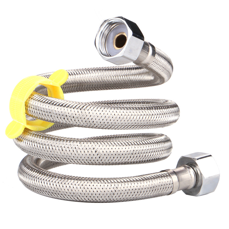 304 stainless steel wire braided pipe, 4-point water heater, washbasin faucet, toilet water inlet pipe braided hose, steel wire hose Item Picture