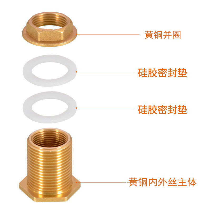 Brass inner and outer wire water tank joint 3/4/6 minute 1-inch extended drainage interface water tower, water pool, fish tank, bucket accessories Application Scenario
