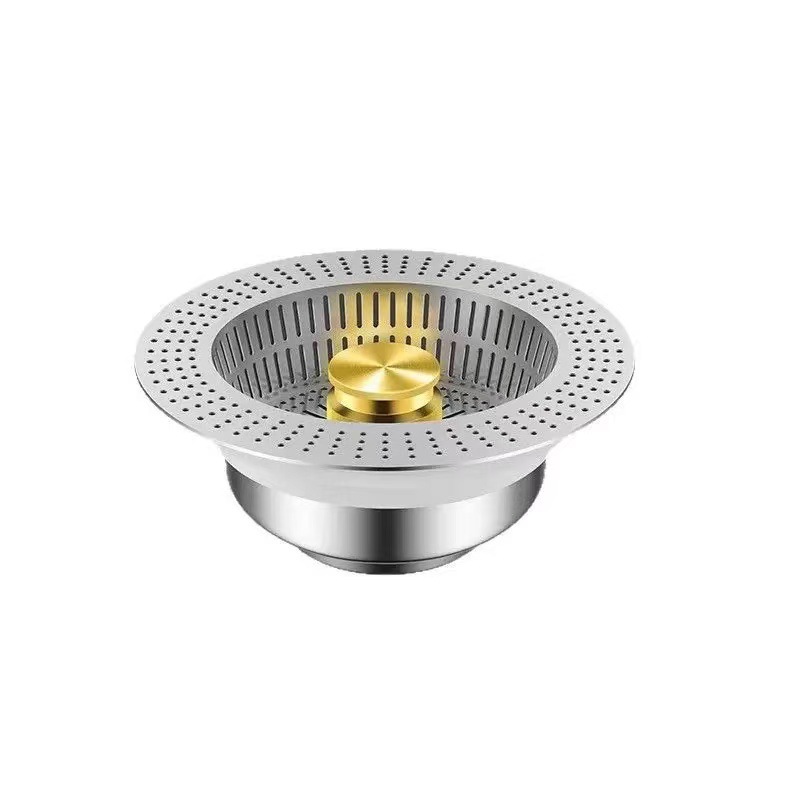 Stainless steel kitchen sink, spring core, leak-proof plug, filter screen, drain, laundry sink, vegetable washing basin, basket, cross-border Item Picture