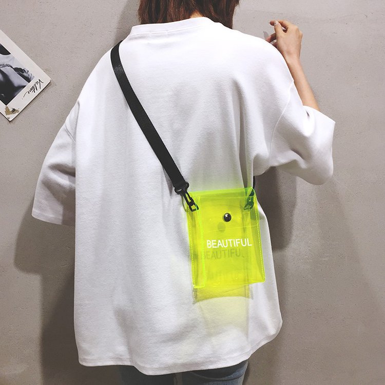 2020 Summer new PU women's bag, letter-style crossbody bag, PVC jelly bag, crossbody single-shoulder Specification drawing