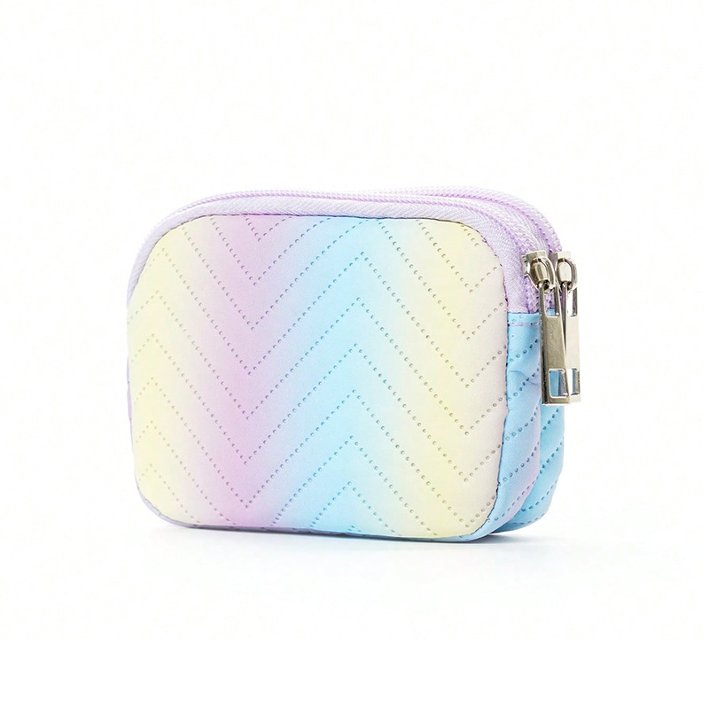 New children's girl wallet, cute purple heart-shaped print girls' storage bag, children's Internet celebrity coin cute bag Application Scenario