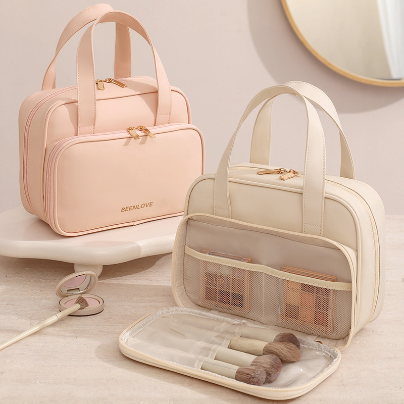 Runhui's new Naisi hand-held square toiletry bag, travel cosmetics storage bag, waterproof makeup bag with large capacity full figure