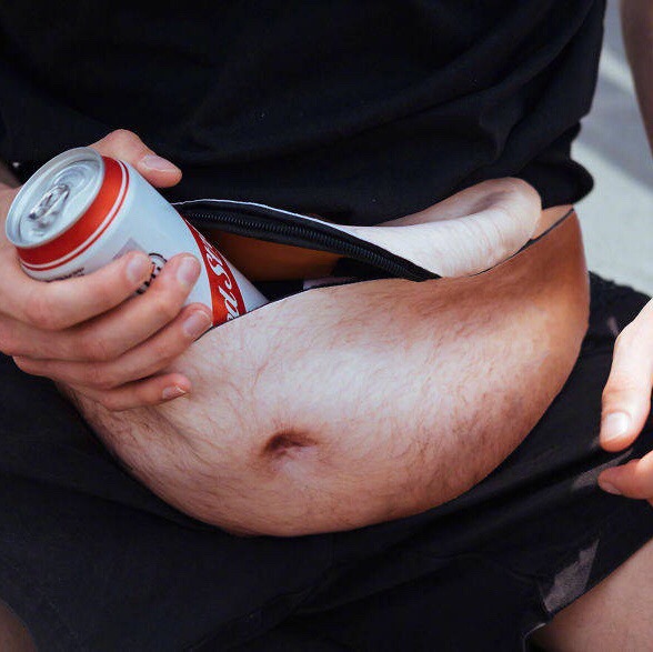 Beer belly waist bag Creative and funny fake belly waist bag dad bag anti-harassment simulation big belly cross-border explosion details Picture