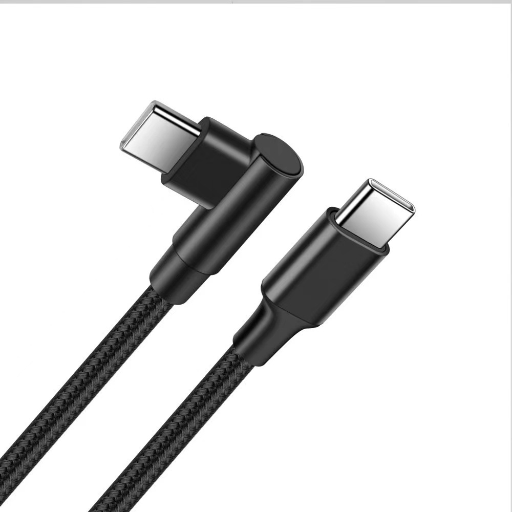 Double-elbow single-elbow male-to-male C-TO-C double-head Type-C nylon braided PD fast charging data cable 60W3A Specification drawing