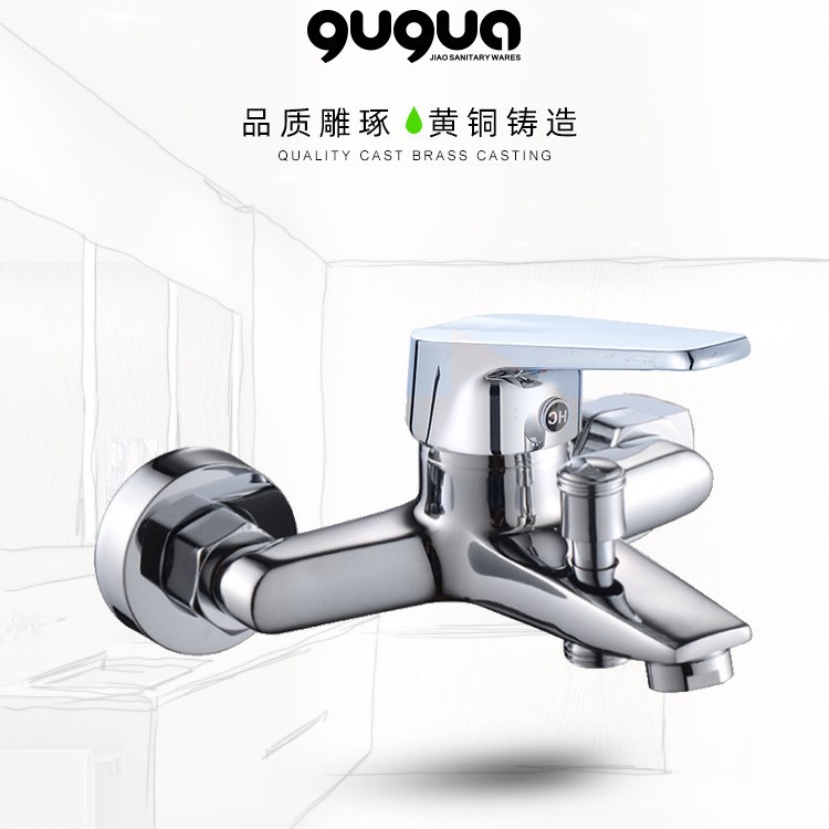 Cold and hot copper bathtub faucet, bathroom concealed installation shower mixed water, sprinkler faucet concealed installation three-way mixed water valve direct sales details Picture
