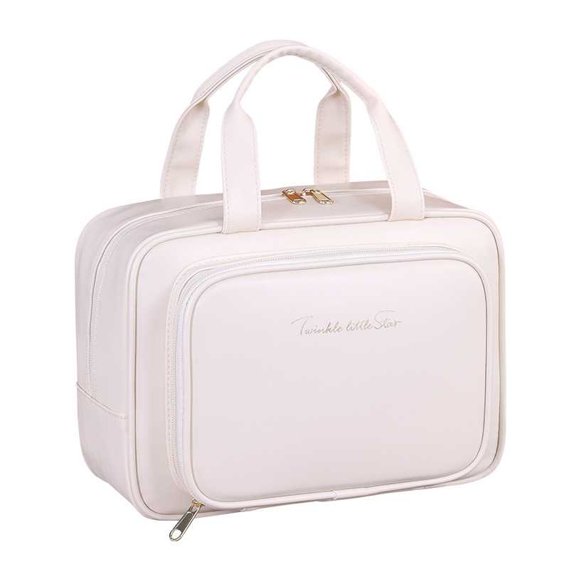 High-end large-capacity compartmentalized storage bag, hand-held makeup bag, travel portable cosmetics storage bag, toiletry bag Item Picture
