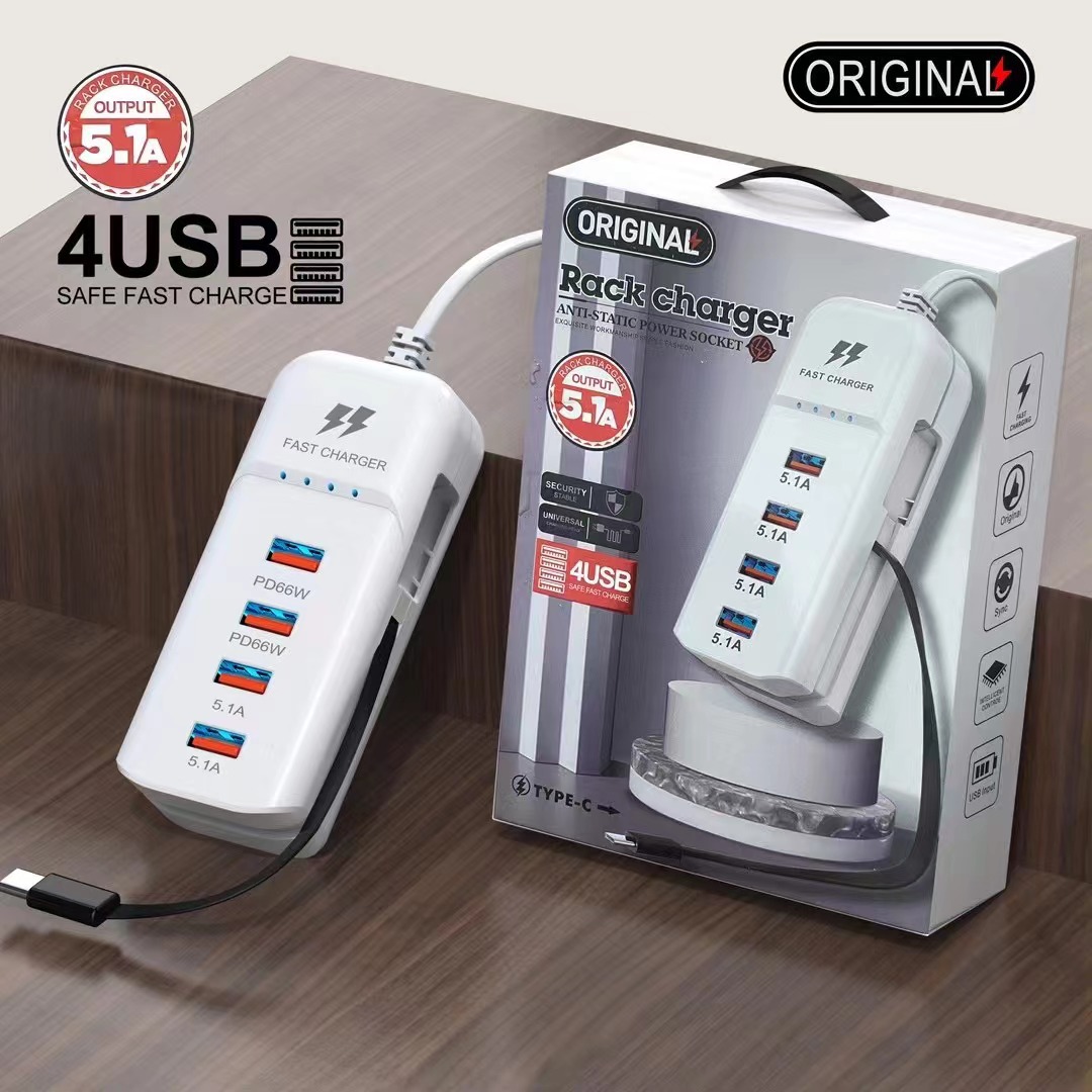 New mobile phone charger, power strip, multi-port pd charger, type-c cable, universal usb extension cable, dual PD 5.1A details Picture