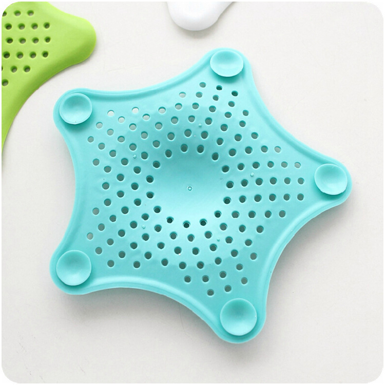 Creative five-pointed star kitchen sink anti-clogging bathroom filter screen Starfish silicone floor drain made of TPR material Specification drawing