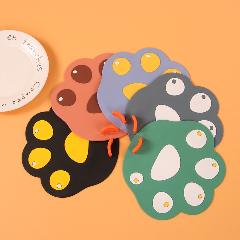 Cat paw floor drain cover, sewer anti-clogging and anti-odor device, floor drain pad with handle to prevent dirty hands, silicone washbasin water stop pad full figure