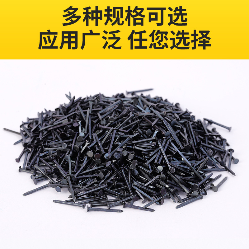 Wholesale of black round-headed iron nails, shoe repair nails, wooden nails, mini iron nails, large-headed woodworking nails details Picture