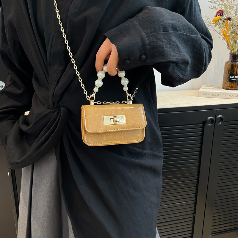 Crocodile-patterned box hand-held small bag for women 2025 new trendy single-shoulder crossbody bag, casual small square bag Specification drawing