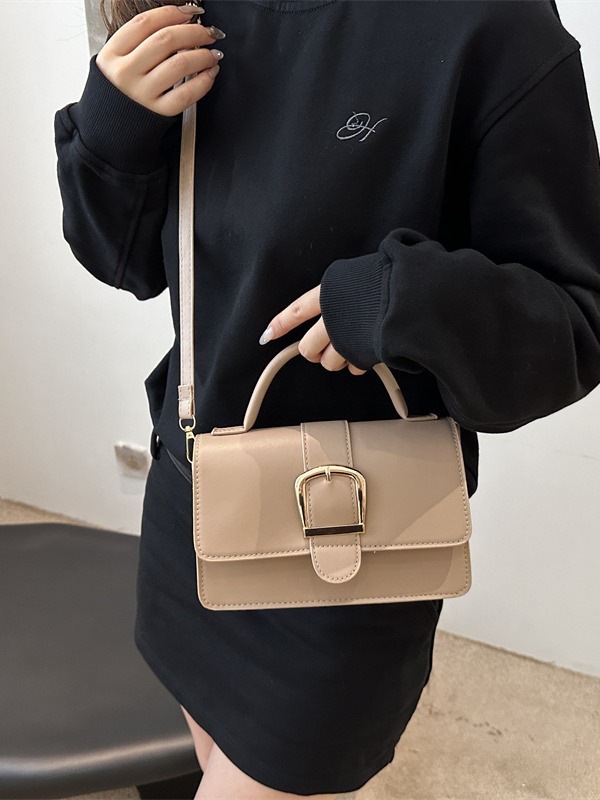 The 2024 new style of casual and elegant Korean-style texture, retro and fashionable hand-held simple single-shoulder crossbody small square bag for women Specification drawing