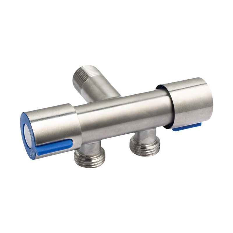 Double-control Angle valve, one in and two out switch, toilet companion, 304 stainless steel washing machine, wall-mounted faucet, Angle valve Item Picture