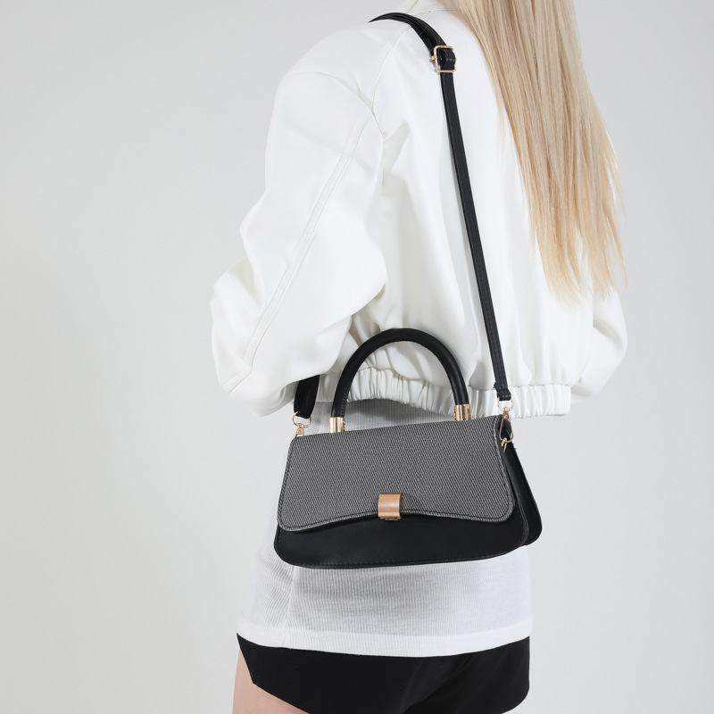 2025 New trendy and stylish design, French casual lock buckle, single-shoulder, crossbody, hand-carry, small square bag for women Specification drawing