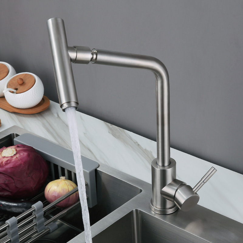 Cross-border 304 stainless steel kitchen faucet, bowl sink, household sink, washbasin, sink, single cold dish basin faucet full figure
