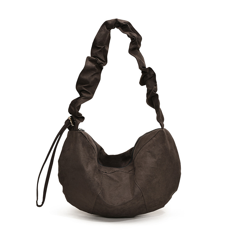 Crossbody bag for women, 2024 autumn new style, large-capacity pleated dumpling bag, simple matte texture, versatile single-shoulder bag Item Picture