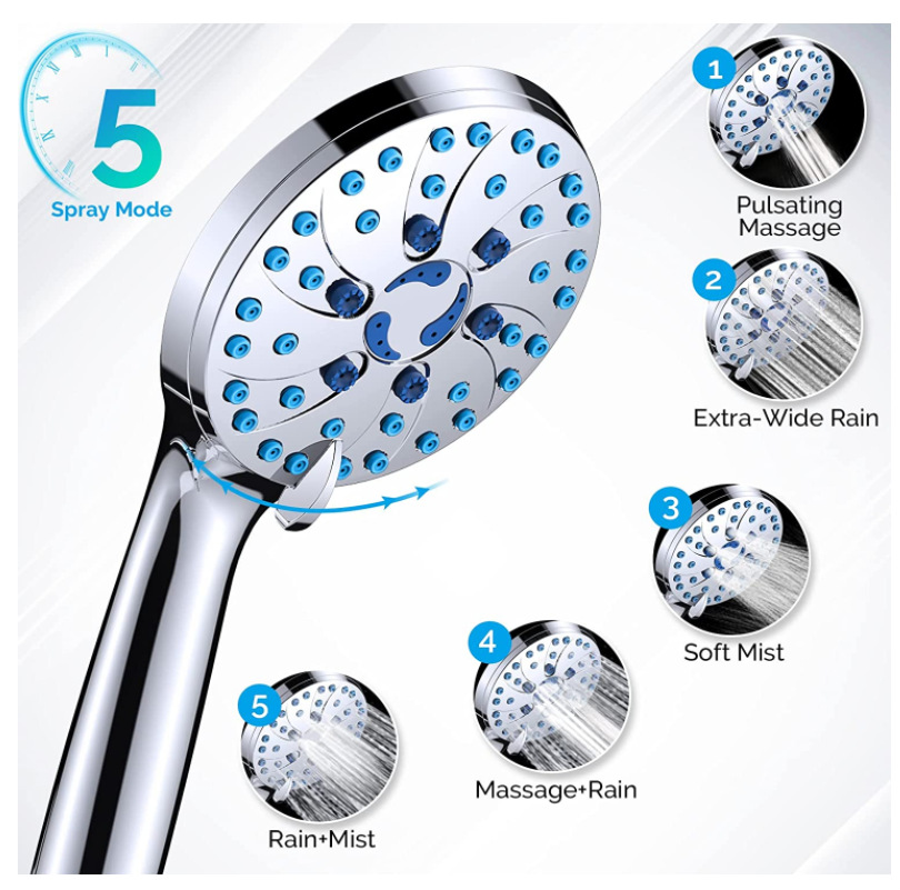 Cross-border shower head set with spray gun, 8-inch, 10-inch and 12-inch top-spray pressurized shower head set combination Application Scenario