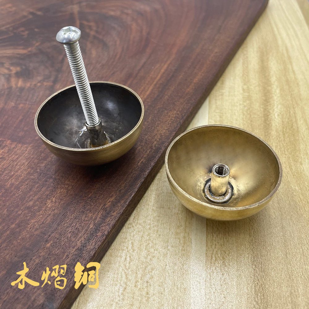 Pure brass door nails, antique copper wooden door screws, copper nails, iron door nails, anti-collision round nails, double-sided rivets, villa and ancient building bubble nails Specification drawing