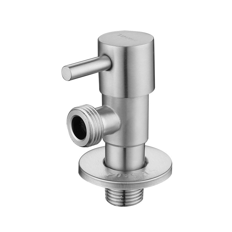 304 stainless steel gun, grey diamond hexagonal wheel, Angle valve, thickened cold and hot Angle valve, 4-minute stop valve for water heaters Application Scenario