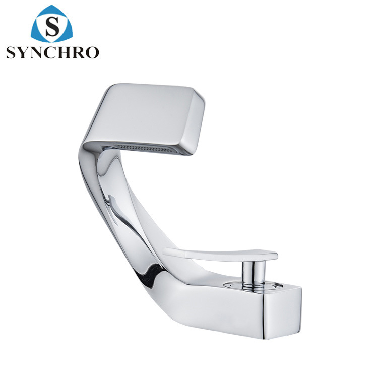 Factory cross-border all-copper faucet washbasin, cold and hot water faucet, creative waterfall washbasin faucet details Picture