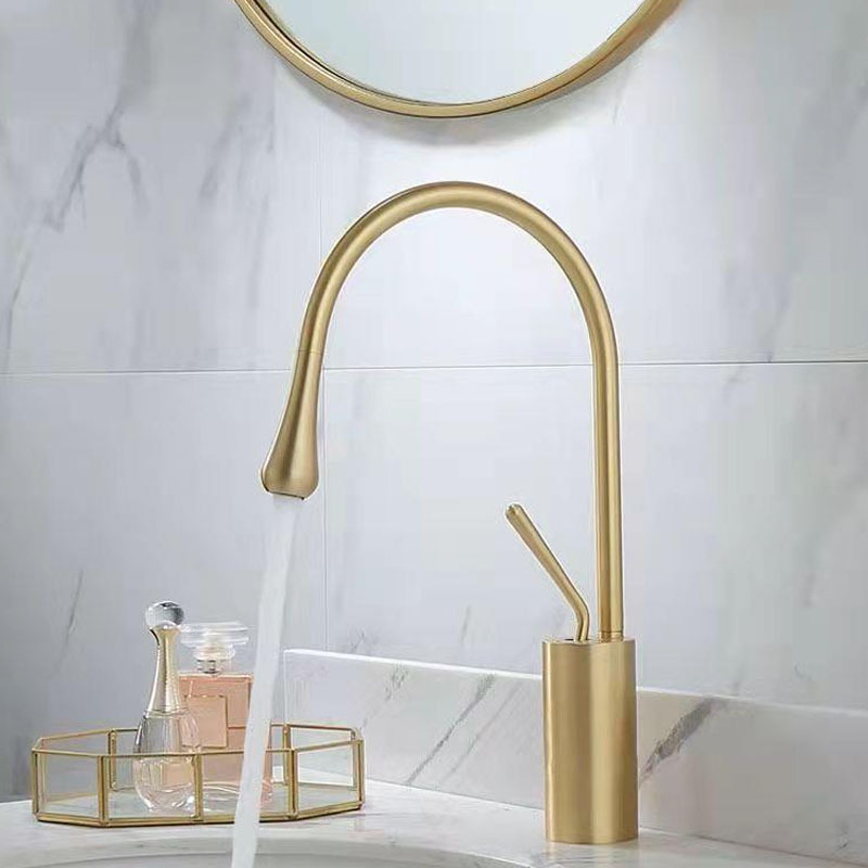 Artistic teardrop-shaped faucet, hot and cold washbasin, bathroom faucet, washbasin, countertop basin, undertop basin, washbasin details Picture