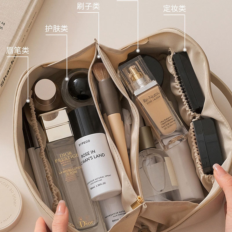 pu fashion makeup bag, ins large-capacity portable travel storage, toiletry bag, pillow makeup bag, starting from one details Picture