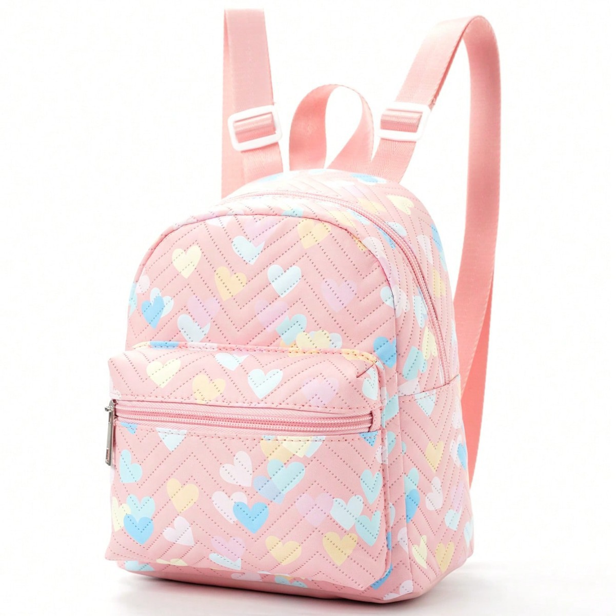 This simple, casual and cute multi-color star-printed large-capacity backpack is suitable for outdoor trips and daily life at school full figure