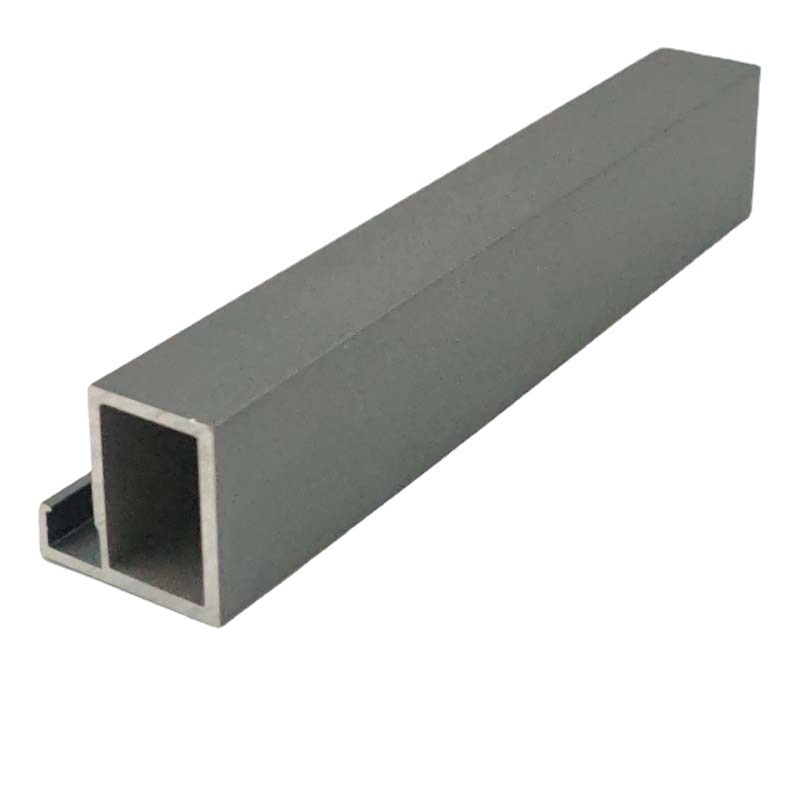 A minimalist door made of extruded aluminum alloy profiles with long electrophoretic window and door spacers Item Picture