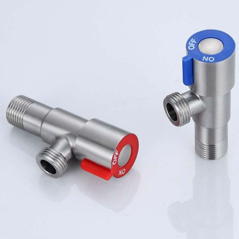 Wholesale of cross-border stainless steel Angle valves for household bathroom water heaters, one-inlet and one-outlet Angle valves, and 4-minute eight-shaped toilets details Picture