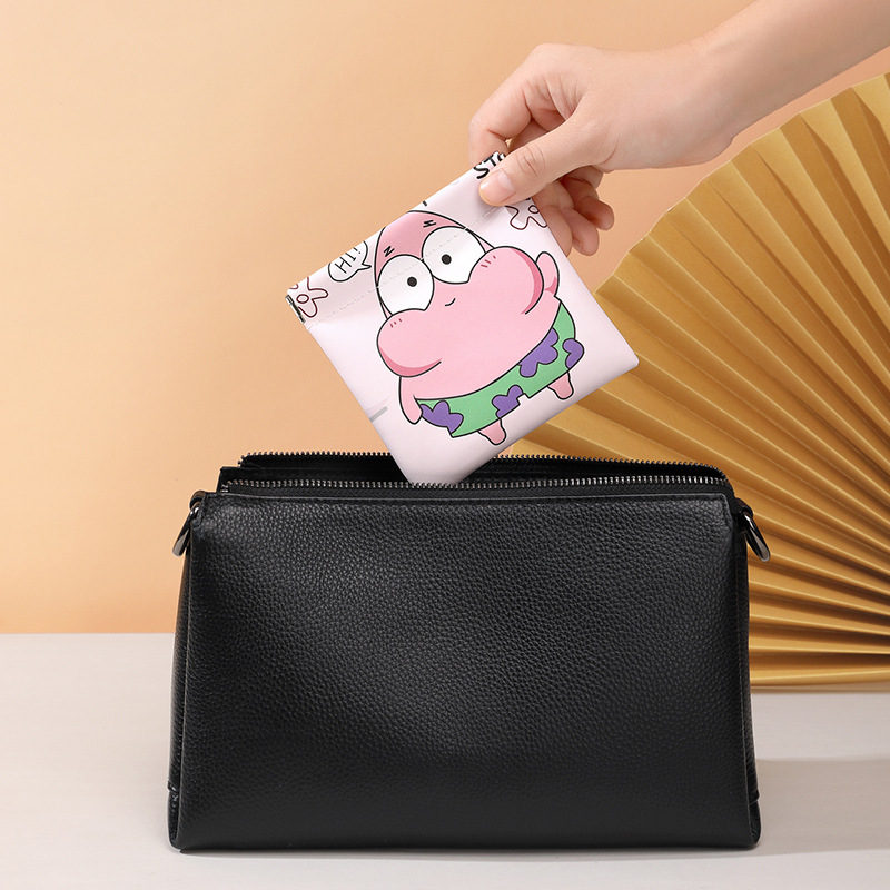 Cartoon cute data cable, portable bag, spring piece, self-closing, tight-fitting storage bag, power charger, portable USB flash drive Application Scenario