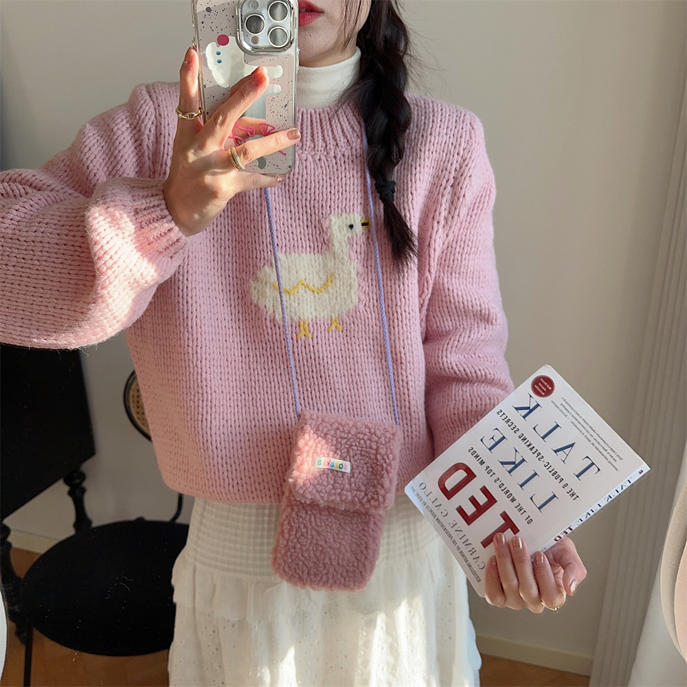 312183 flip cover new plush mobile phone bag, a mini crossbody bag for women to carry mobile phones, a walking mobile phone bag details Picture