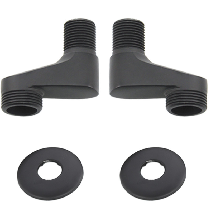 Black shower faucet accessories, shower head widened, variable diameter, curved foot, bent foot, eccentric crank foot, curved Angle, exposed installation converter Item Picture
