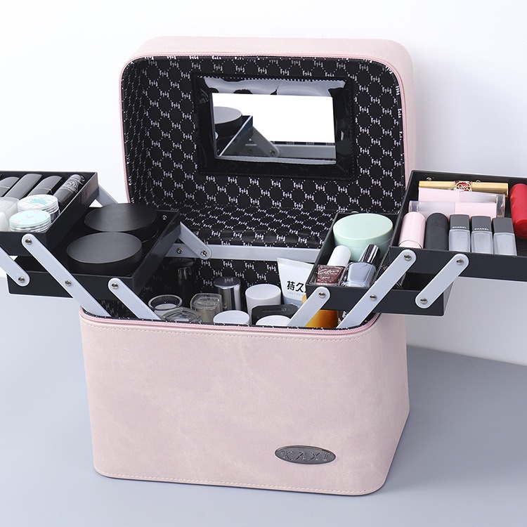 Large-capacity cosmetic bag, internet-famous storage box, portable ins style super popular box, multi-functional multi-layer hand-carry, simple and elegant for women Application Scenario